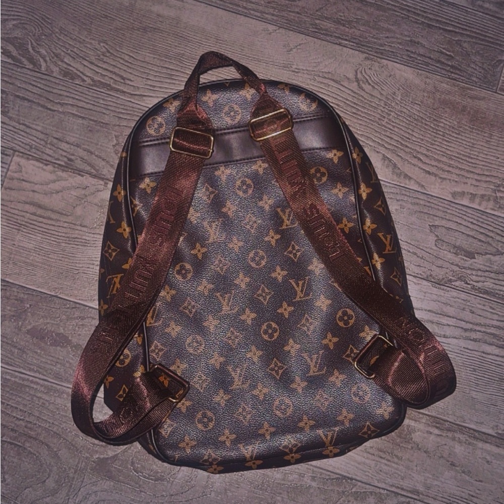 Louis Vuitton Dark Brown/Tan Monogram Backpack - Picture 6 of 14